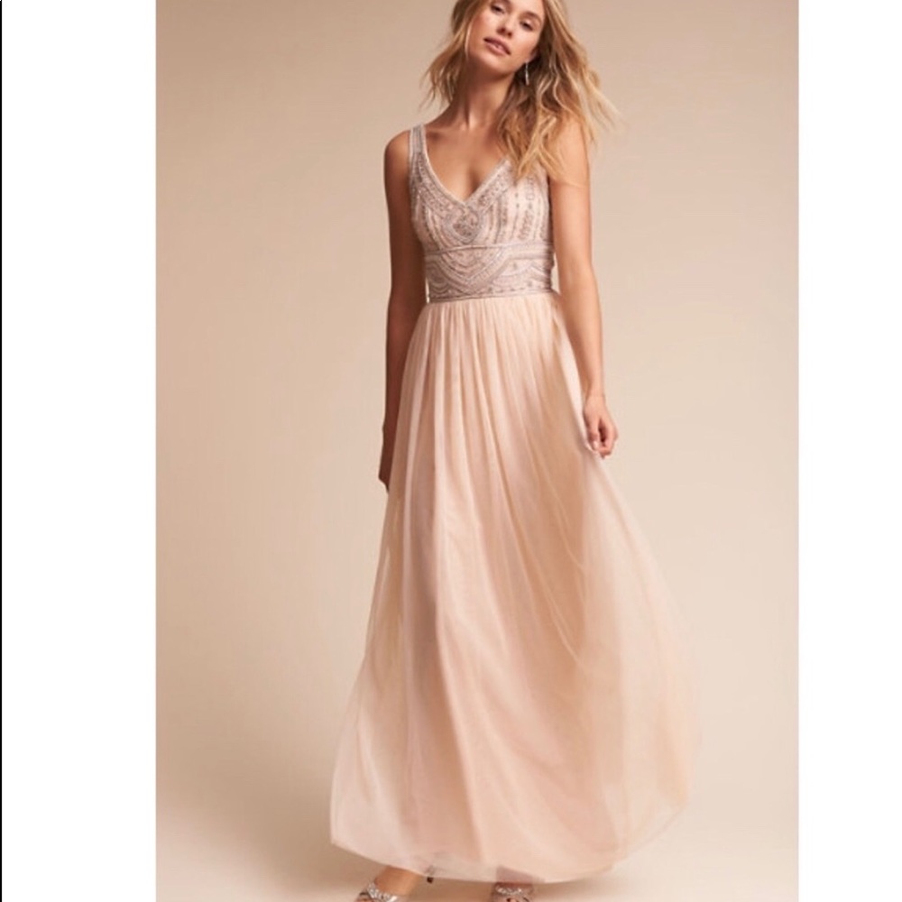 Anthropologie x BHLDN Sterling Beaded Dress